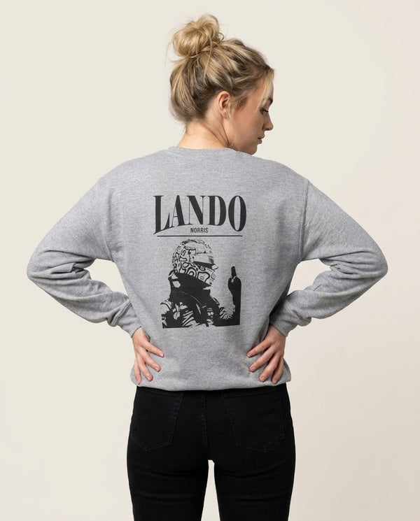 Lando Black And Green  Sweatshirt — Grey Back, worn
