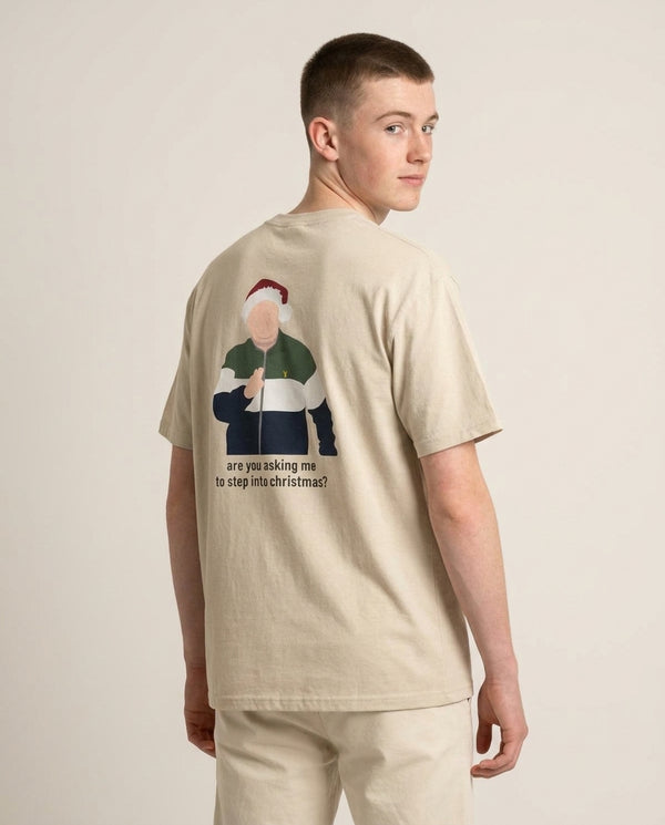 Are You Asking Me To Step Into Christmas - Gavin And Stacey T-Shirt — Sand Back, worn