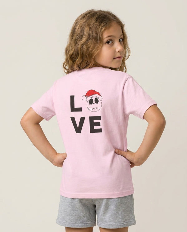 Love Jack Kids T-Shirt — Pink Back, worn