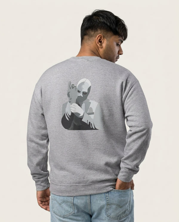 Moon knight Sweatshirt — Grey Back, worn