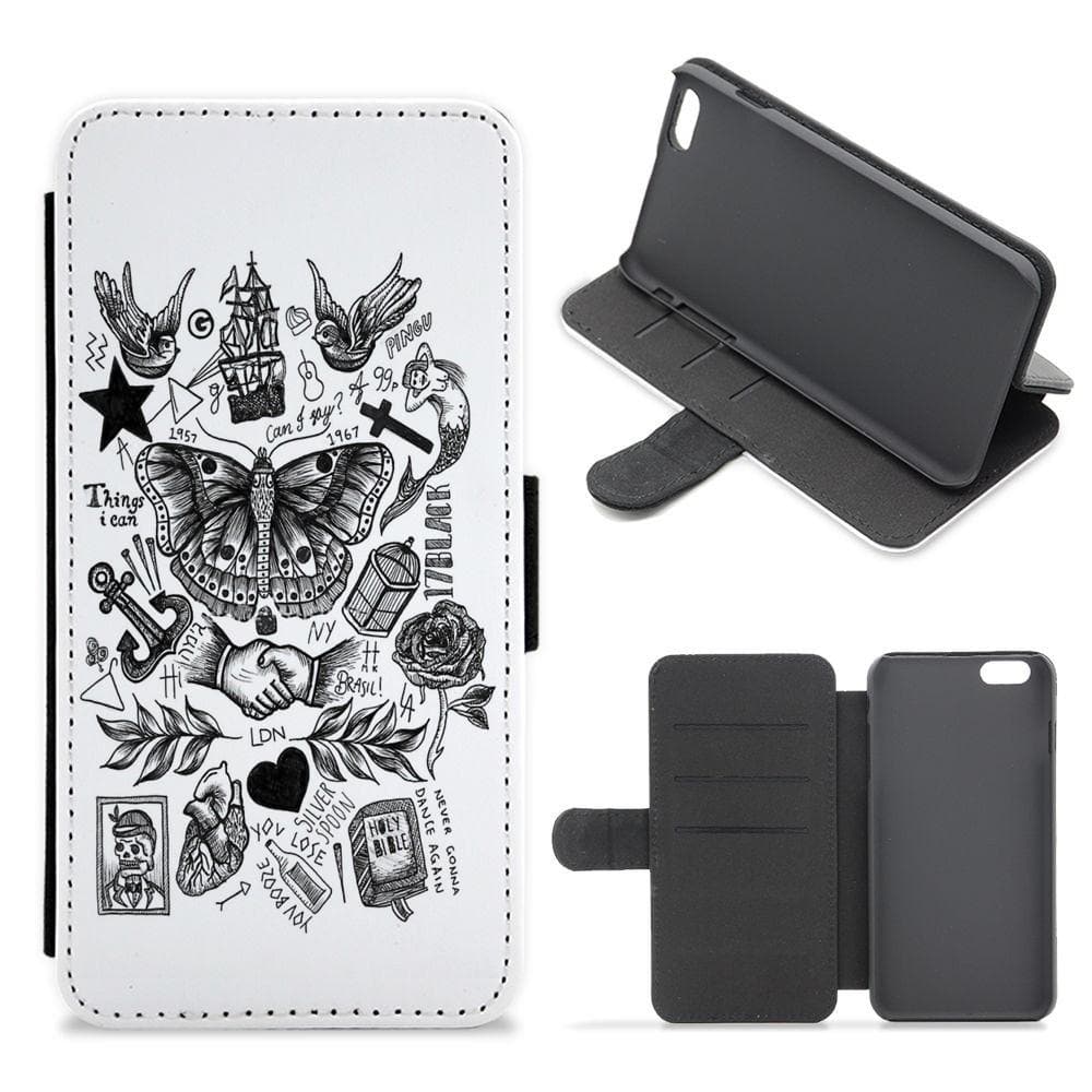 Harry Style's Tattoos Flip / Wallet Phone Case - Fun Cases