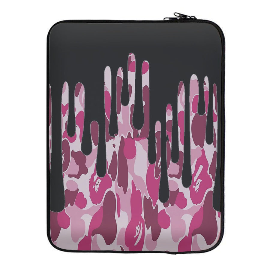 Kylie Jenner - Black & Pink Camo Dripping Cosmetics Laptop Sleeve