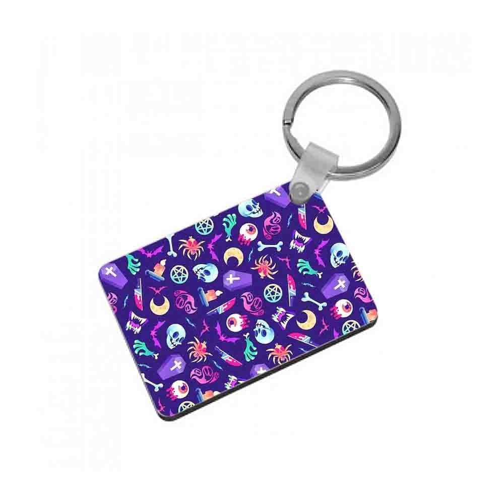 Horroriffic Halloween Pattern Keyring - Fun Cases