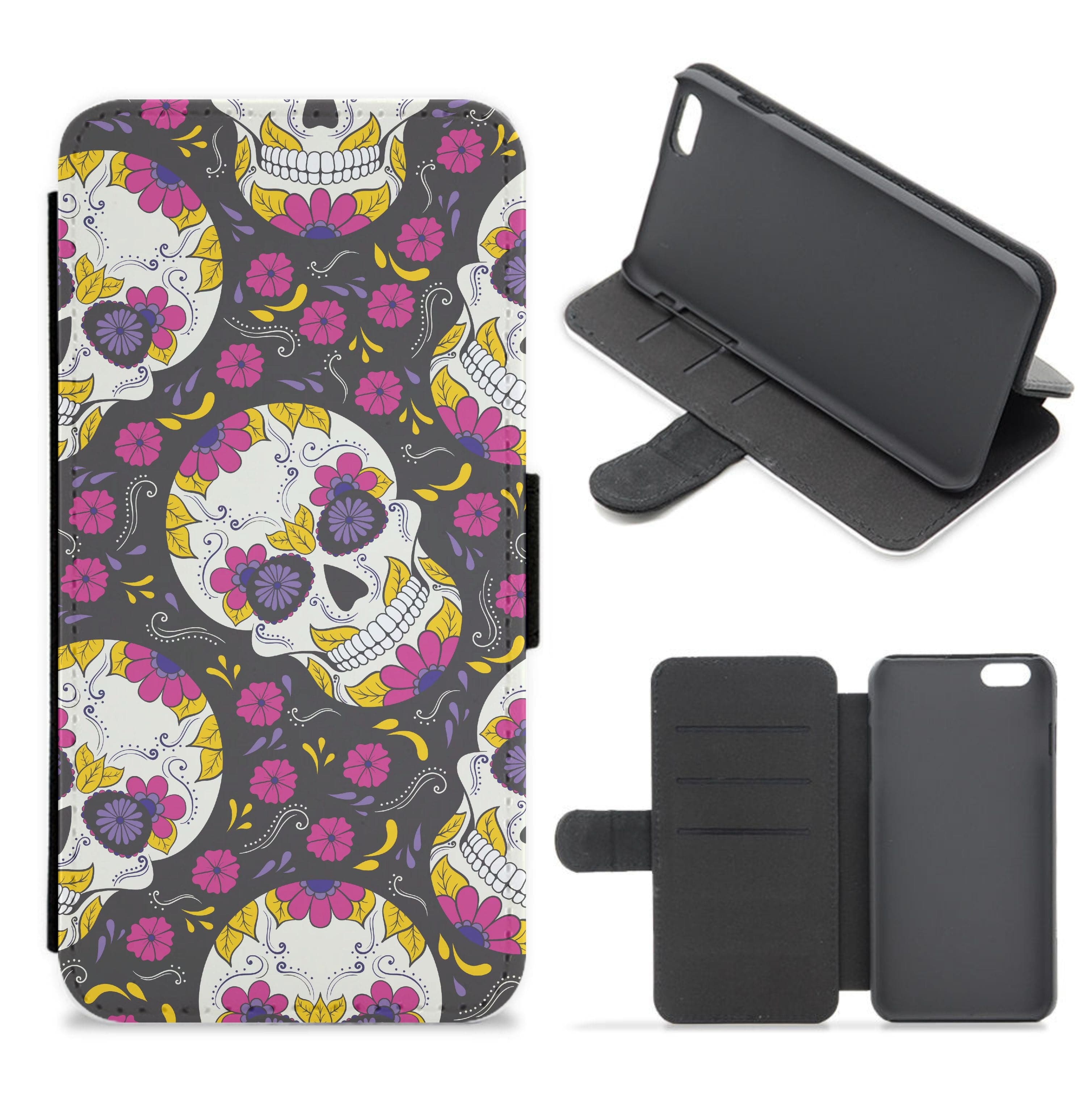 Calavera Pattern - Halloween Flip / Wallet Phone Case