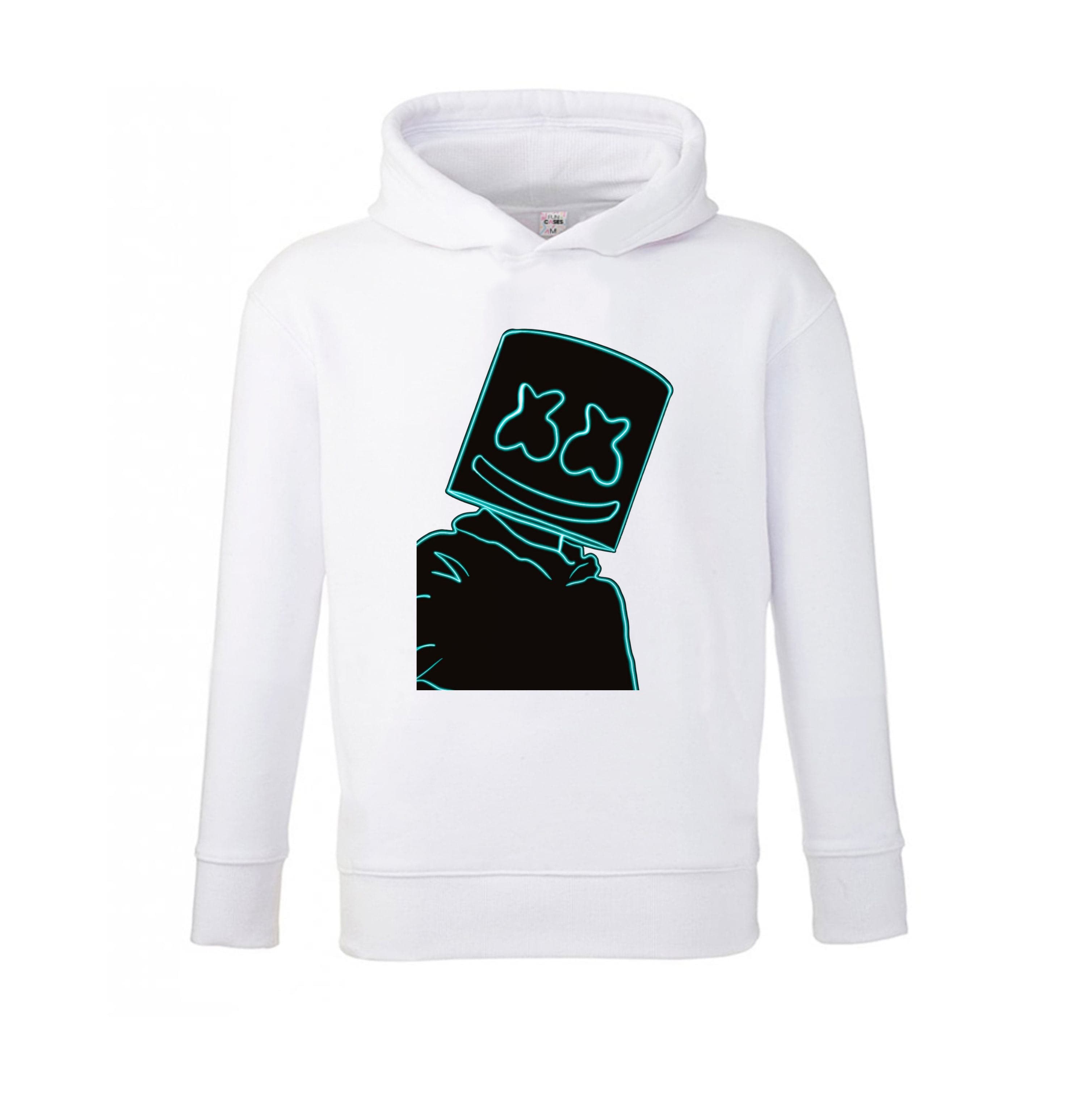 Black White Helmet DJ Neon Kids Hoodie