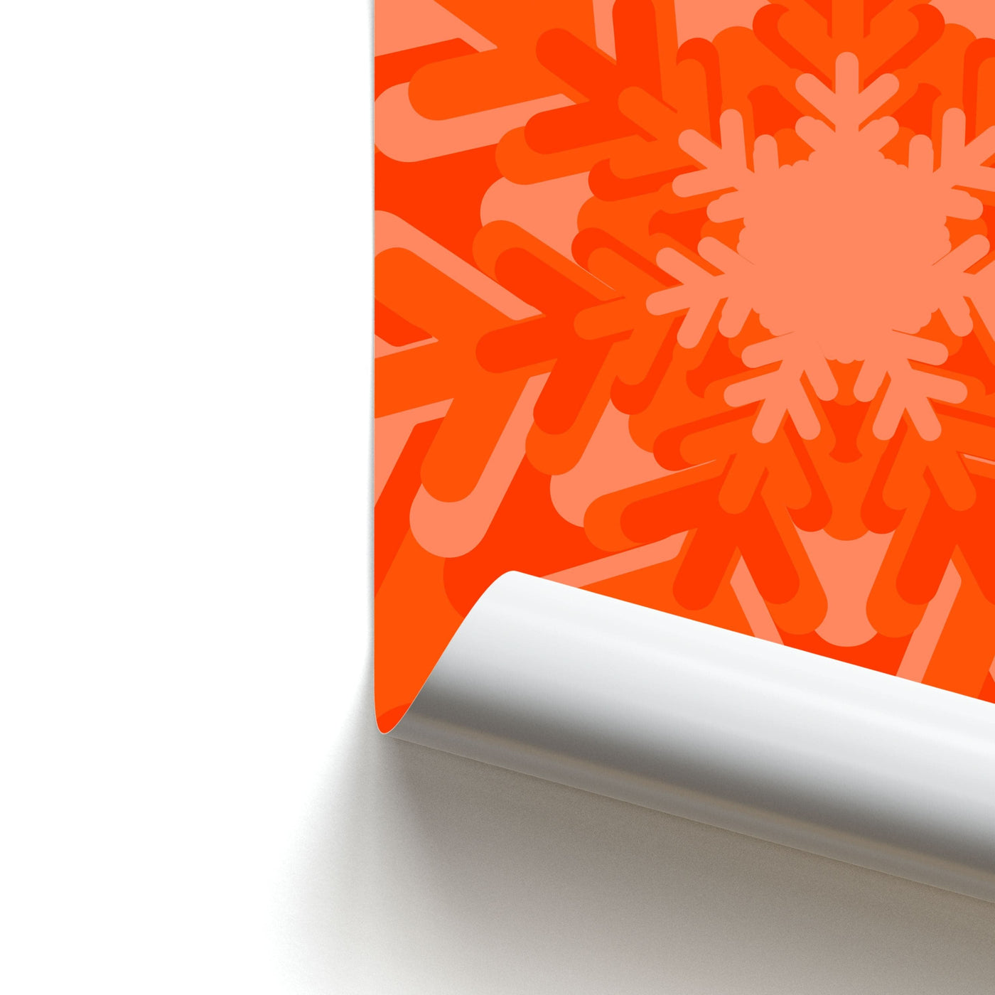 Orange - Colourful Snowflakes Poster