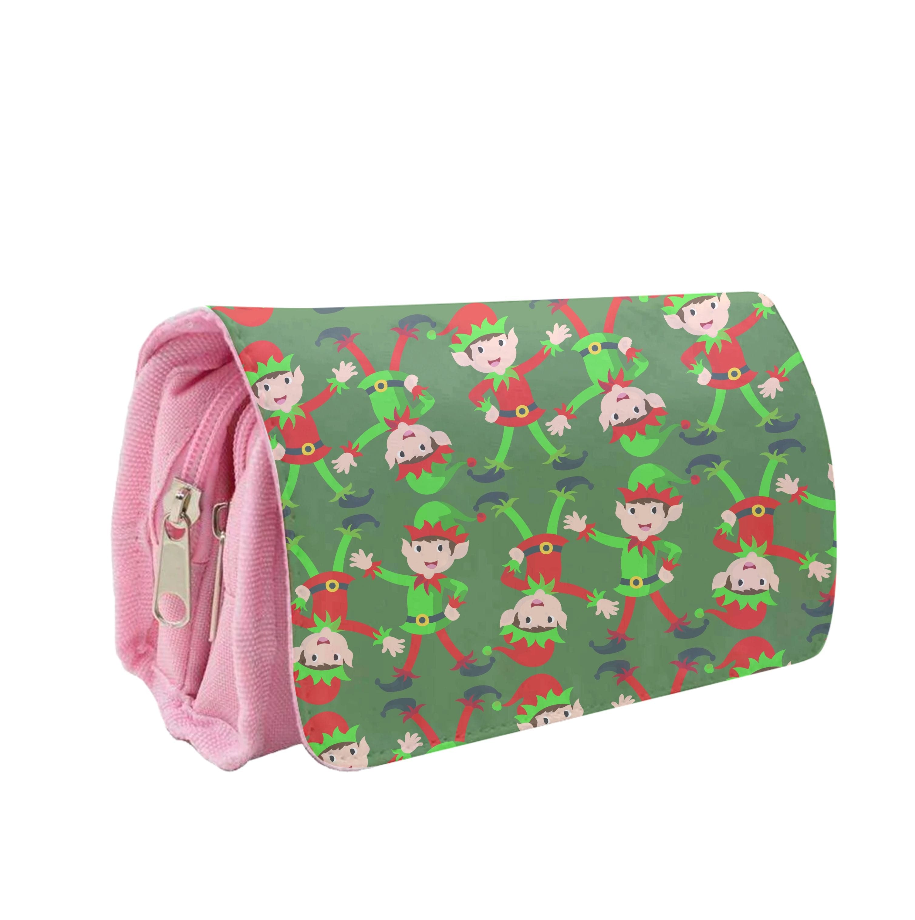 Elf Face Pattern - Christmas Patterns Pencil Case