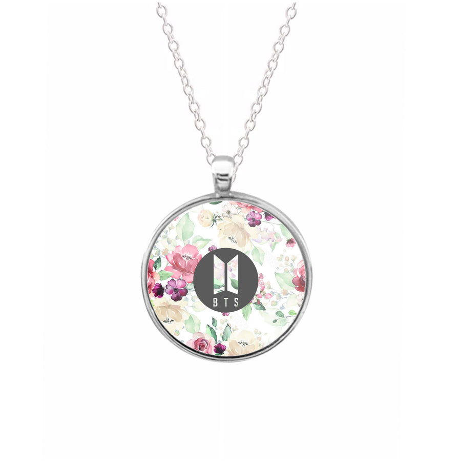 BTS Logo And Flowers - BTS Necklace