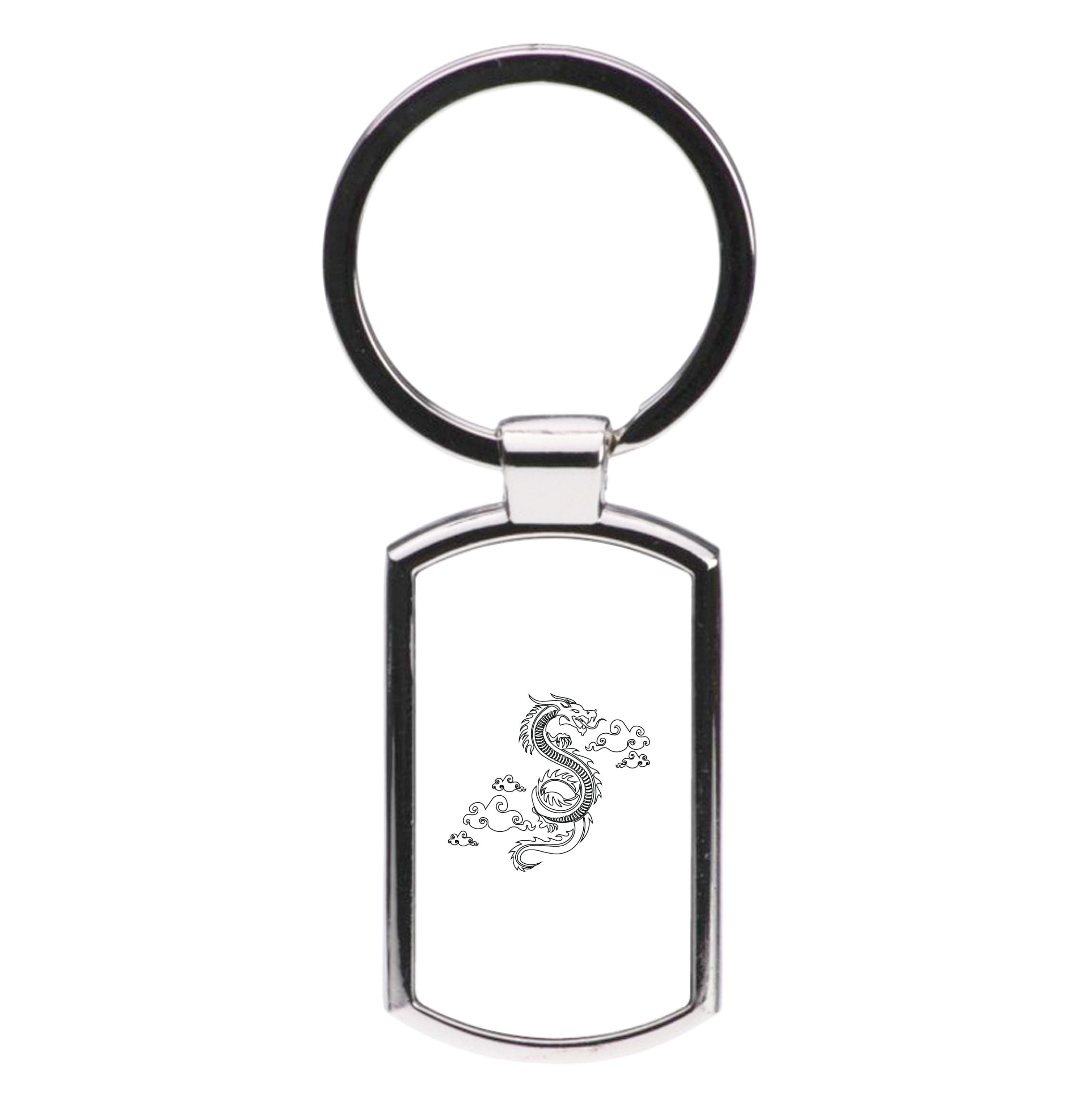 Black - Dragon Patterns Luxury Keyring