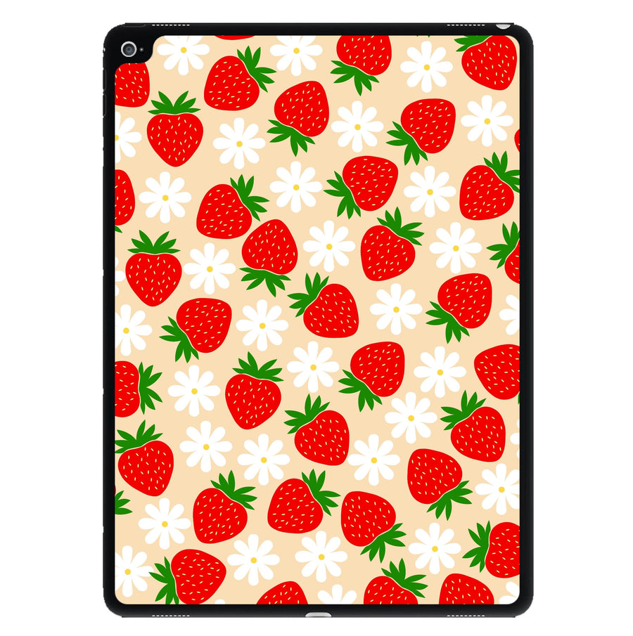 Strawberries and Flowers - Spring Patterns iPad Case
