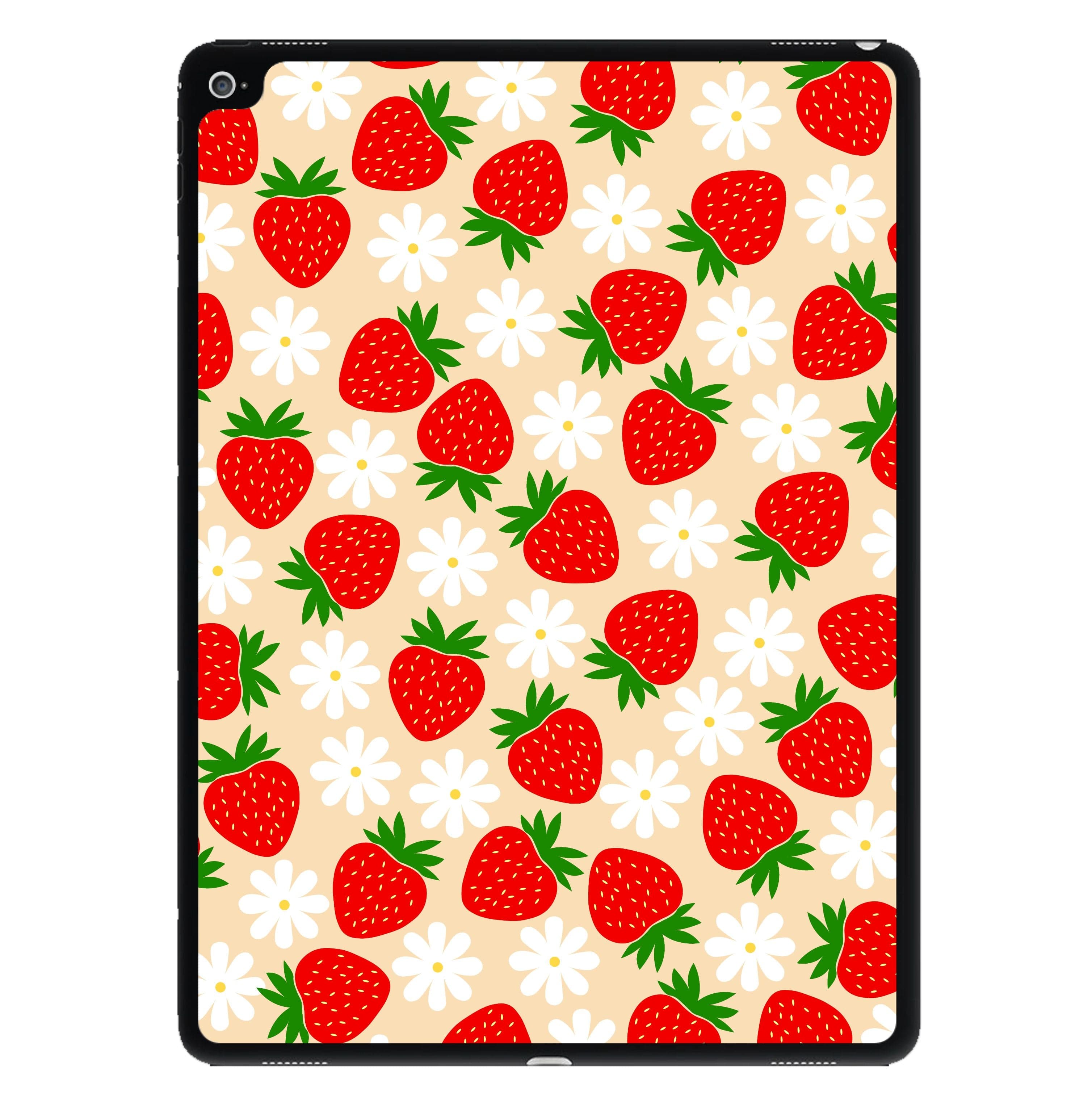 Strawberries and Flowers - Spring Patterns iPad Case