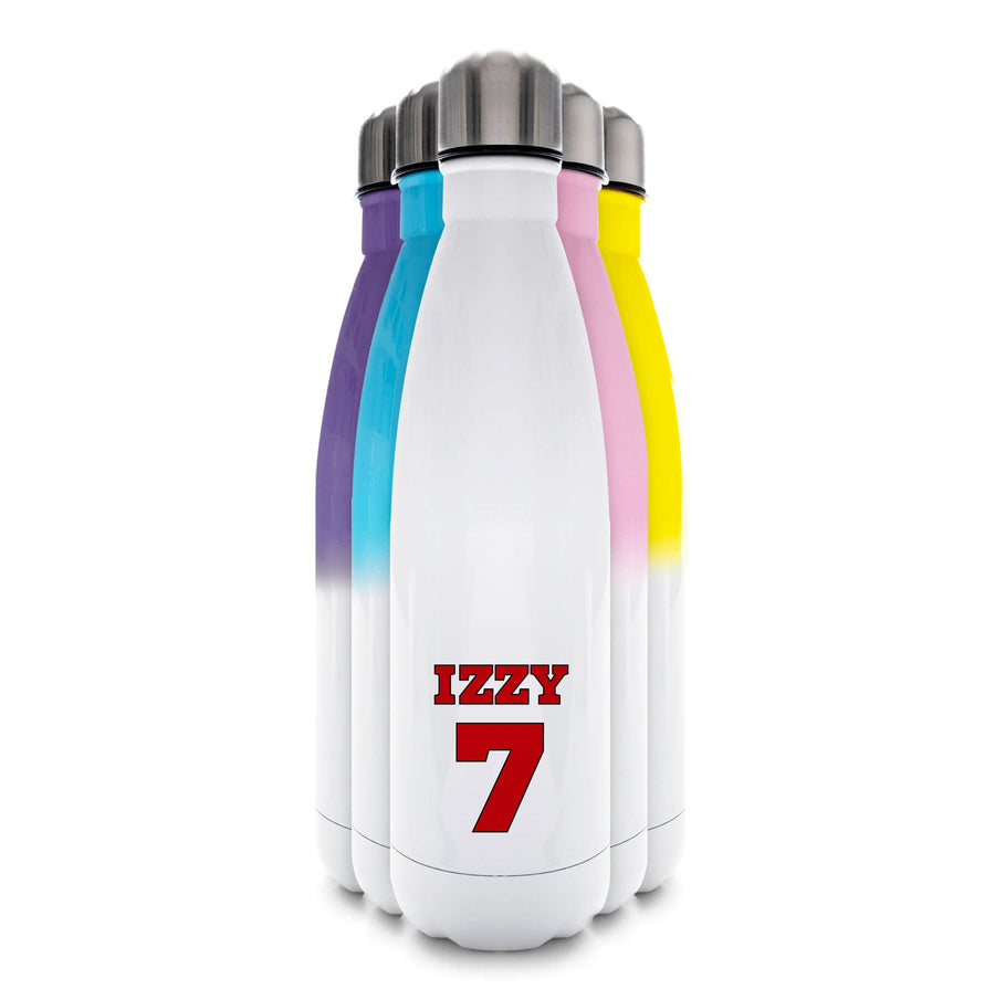 Black And White Stripes - Personalised Football   Water Bottle