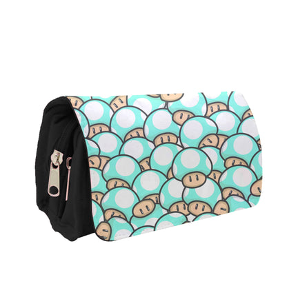 Mushroom Pattern - Light Blue Pencil Case