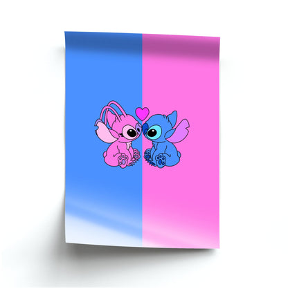 Angel And Blue Alien - Pink Alien Poster