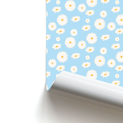 Blue Daisies - Floral Poster