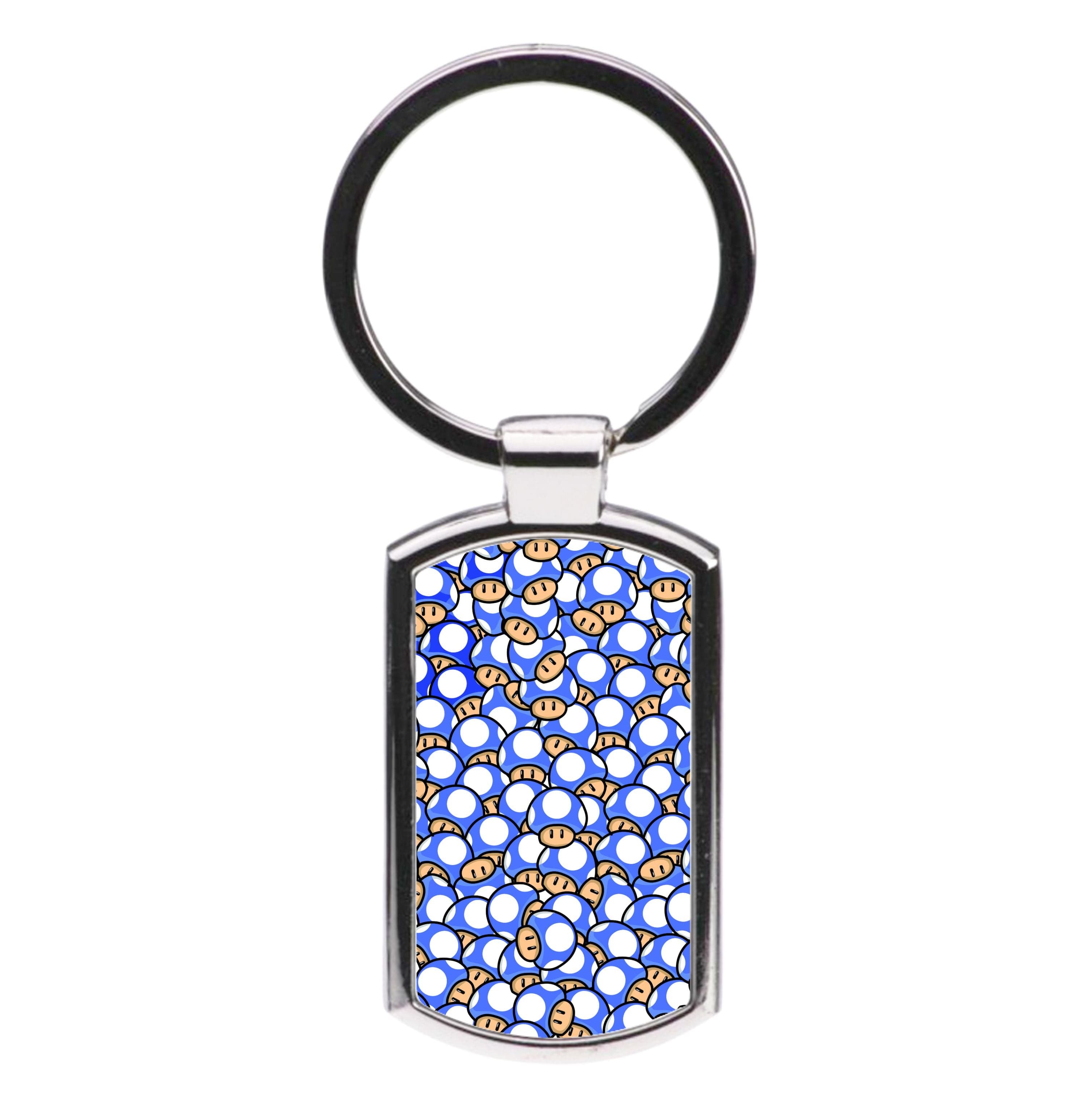 Mushroom Pattern - Dark Blue Luxury Keyring