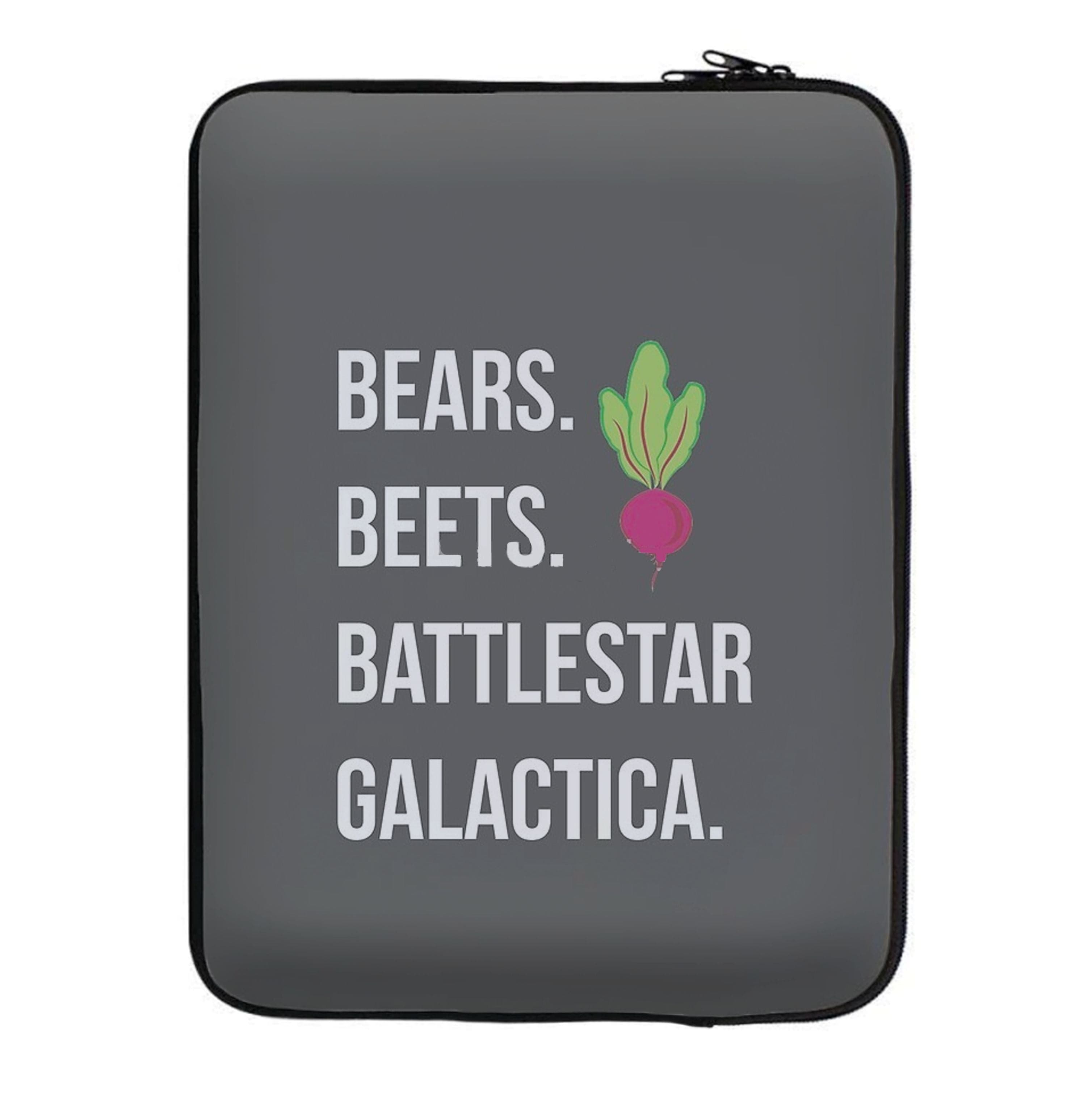 Bears. Beets. Battlestar Galactica Illustration Laptop Sleeve