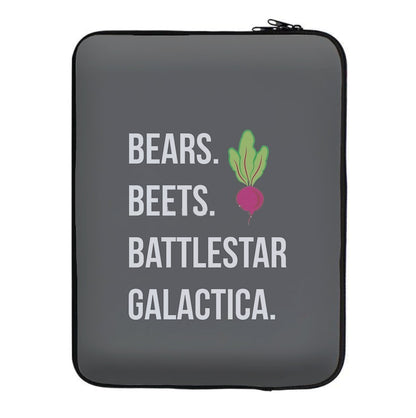 Bears. Beets. Battlestar Galactica Illustration Laptop Sleeve