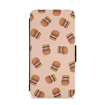 Burgers - Fast Food Patterns Flip / Wallet Phone Case