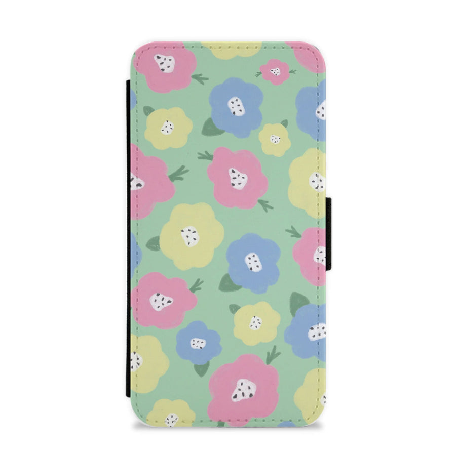 Painted Flowers - Floral Patterns Flip / Wallet Phone Case