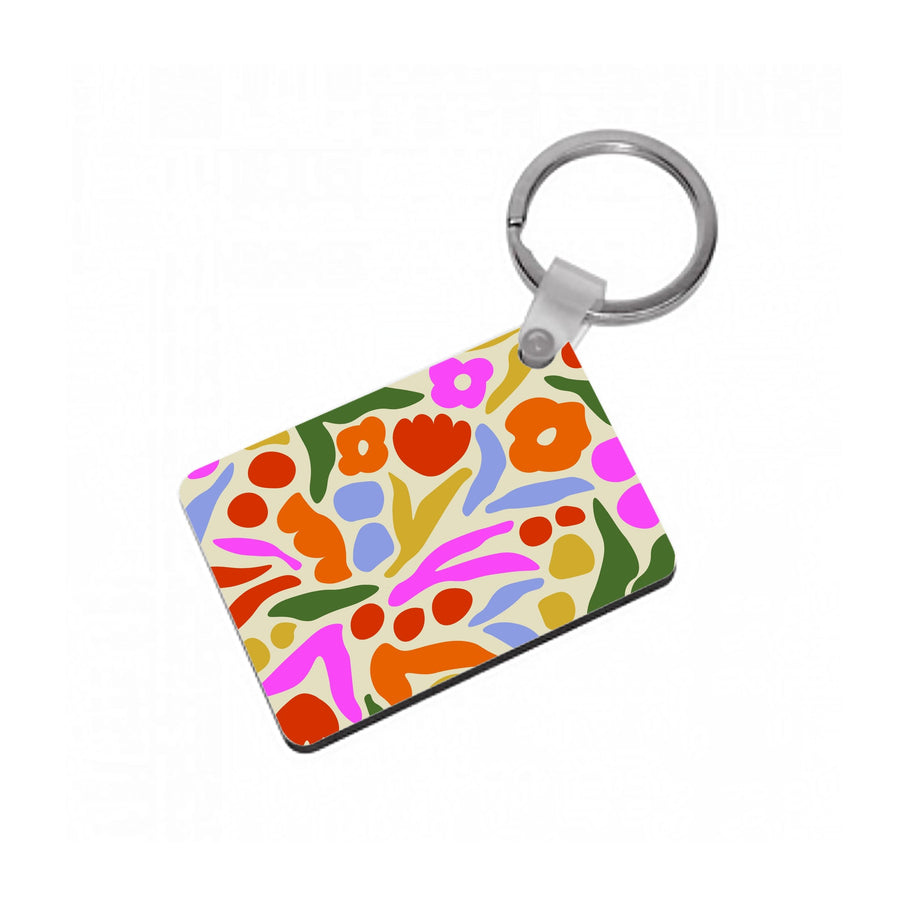 Abstract Floral Pattern - Floral Keyring