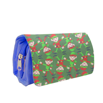 Elf Face Pattern - Christmas Patterns Pencil Case