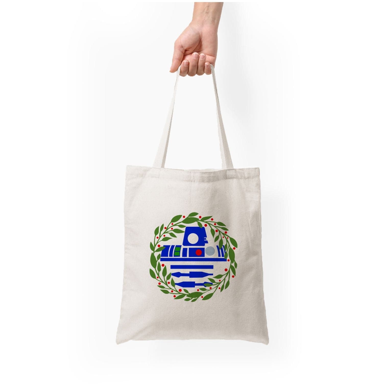 R2D2 Christmas Wreath Tote Bag