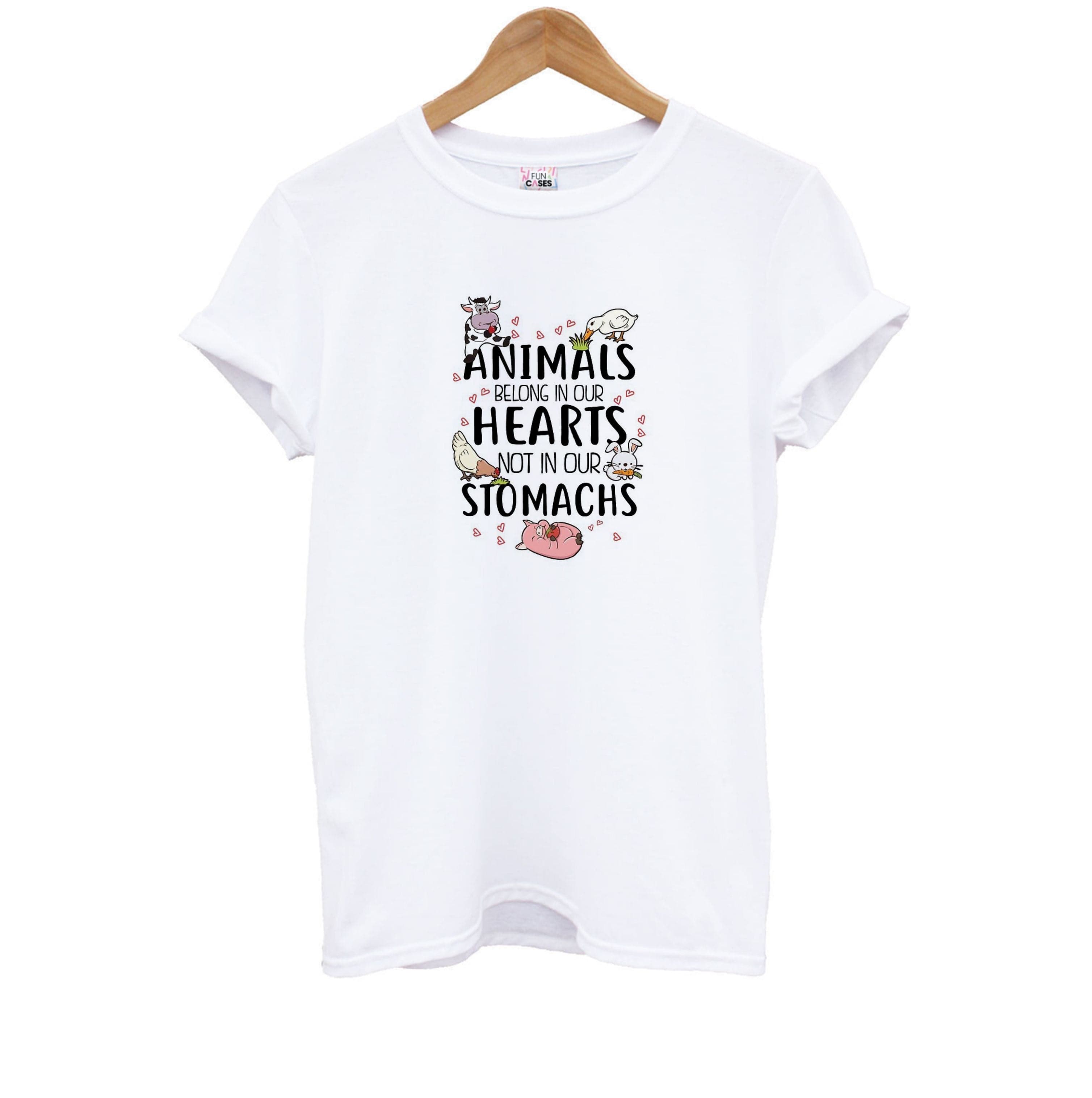 Animals Belong In Our Hearts - Vegan Kids T-Shirt