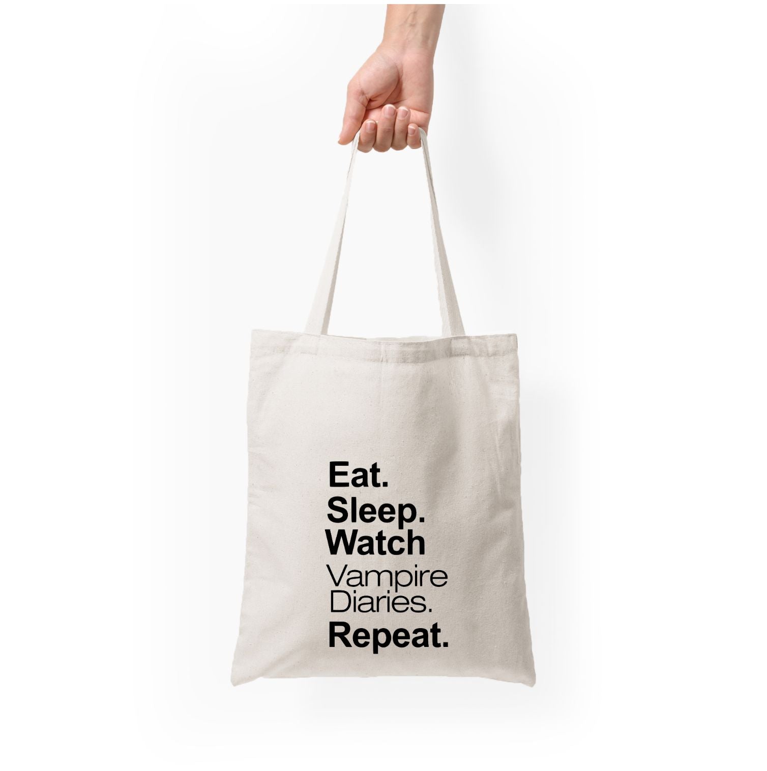 Eat Sleep Watch VPD Repeat Tote Bag