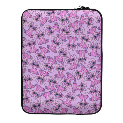 Angel Pink Alien Pattern Laptop Sleeve