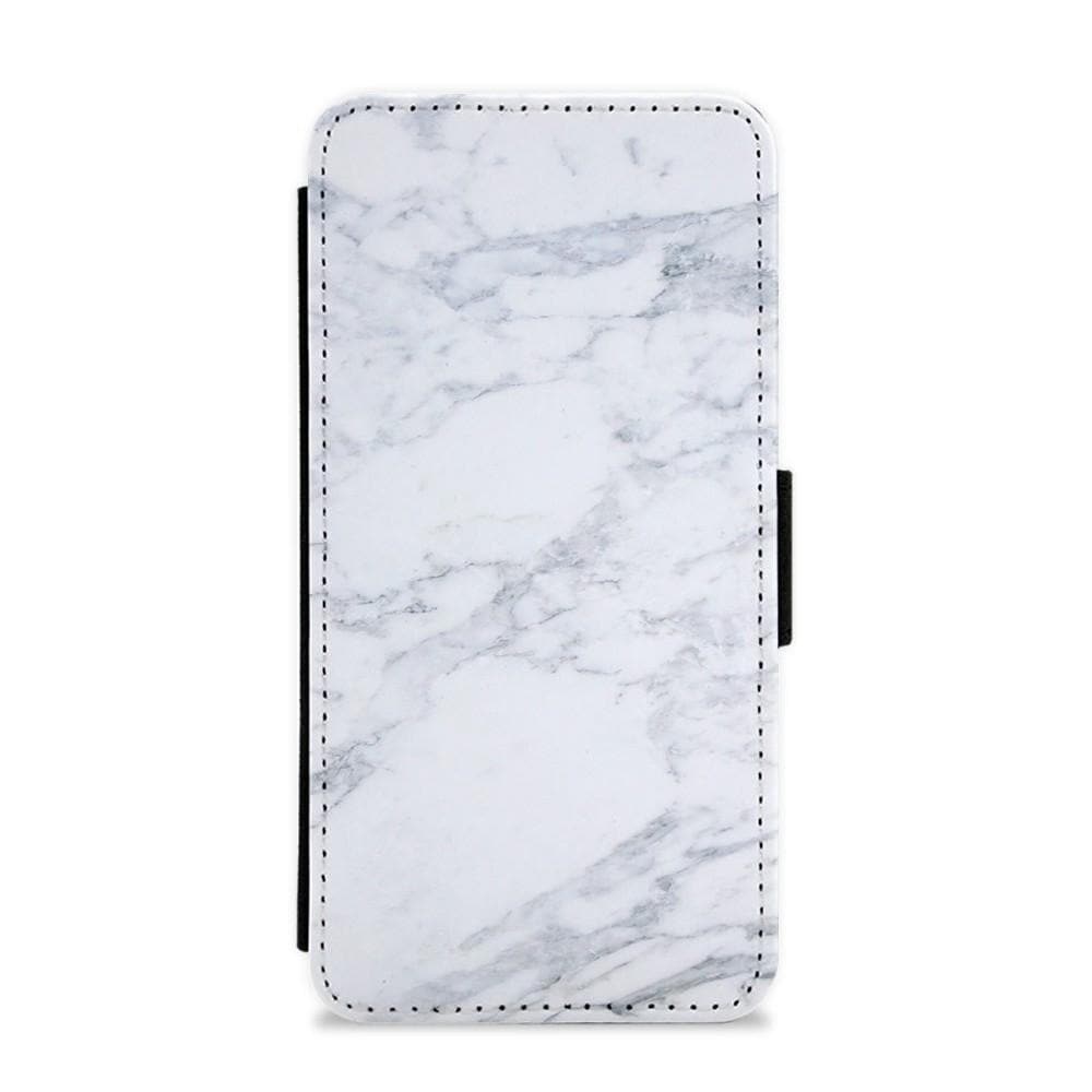White Marble Pattern Flip / Wallet Phone Case - Fun Cases