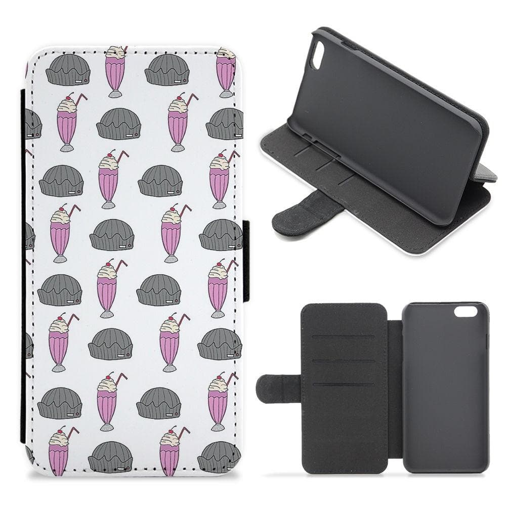 Jughead Jones Hat and Ice Cream Pattern Flip Wallet Phone Case - Fun Cases