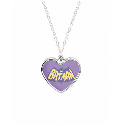 Bat Superhero Purple Logo Necklace