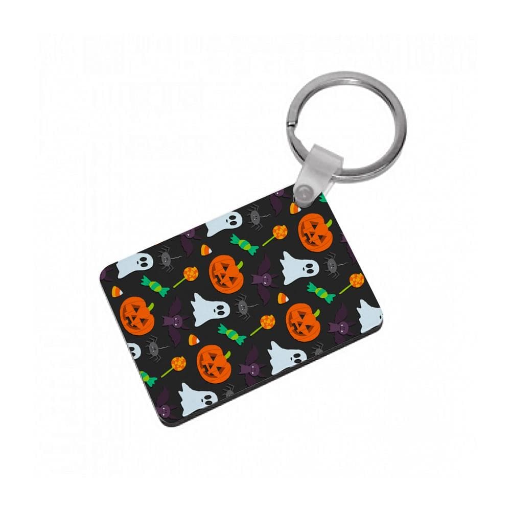 Colourful Halloween Pattern Keyring