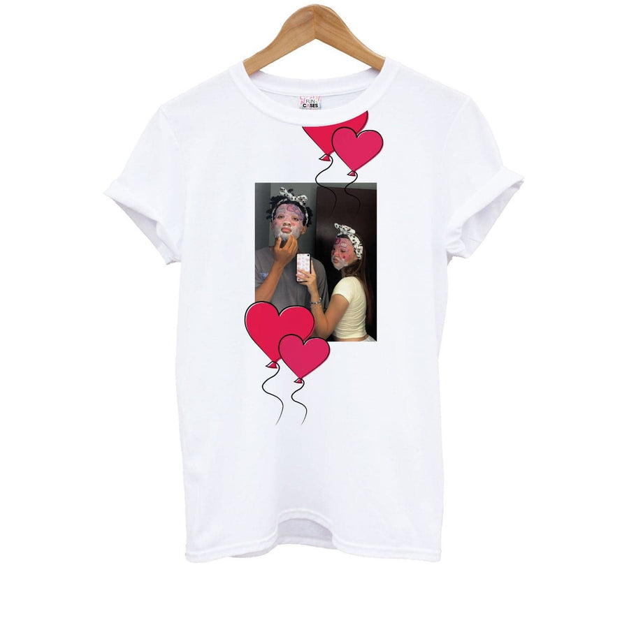 Heart Balloons - Personalised Couples Kids T-Shirt