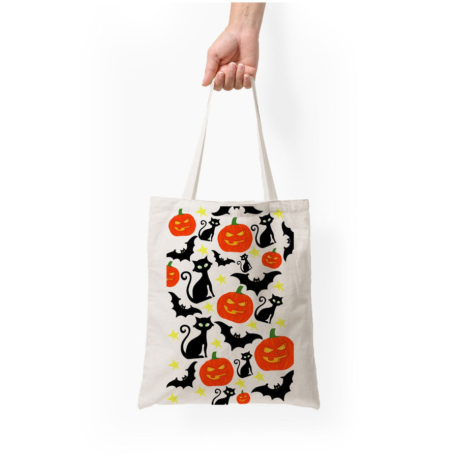 Pumpkin And Cats - Halloween Tote Bag