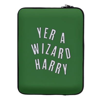 Green Yer A Wizard Harry Laptop Sleeve