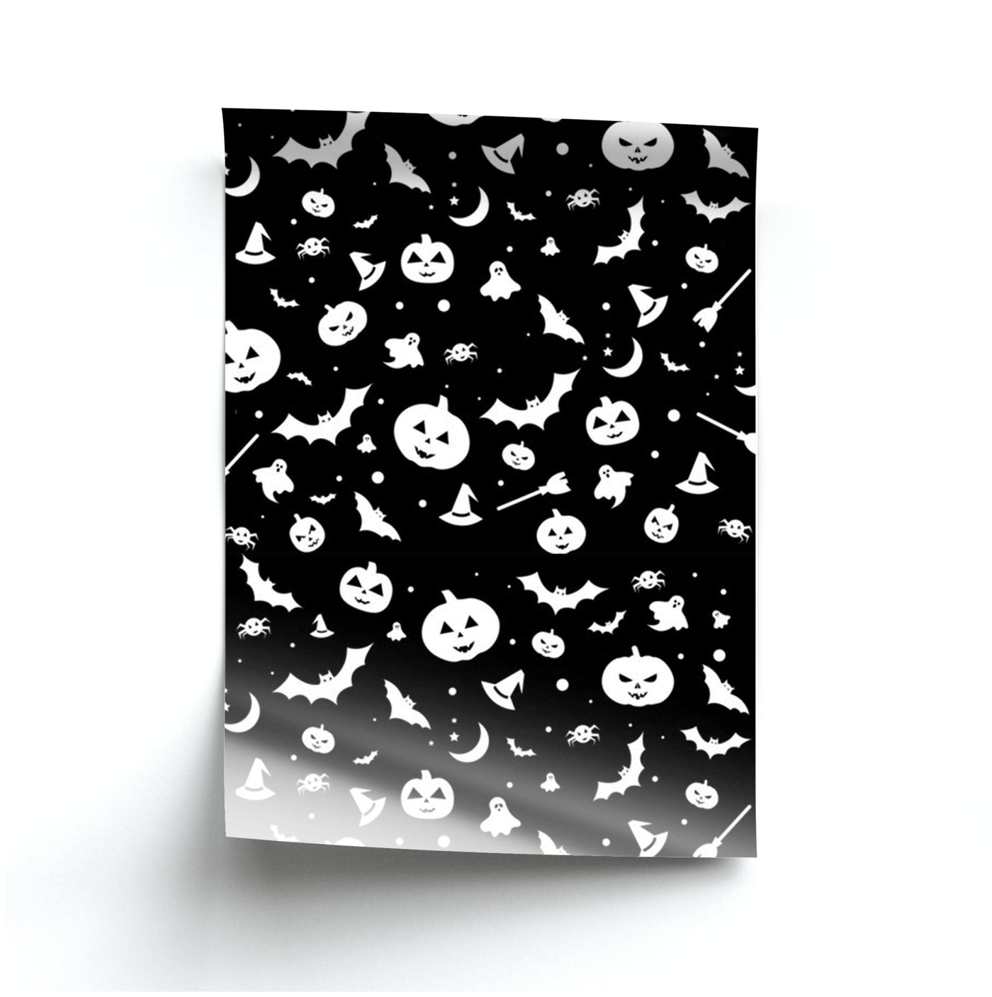 Black and White Halloween Pattern Poster