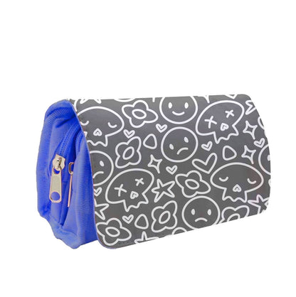 Black Skulls - Skate Aesthetic  Pencil Case