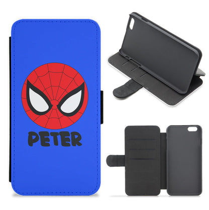 SpiderMan - Personalised Superhero Comic Flip / Wallet Phone Case