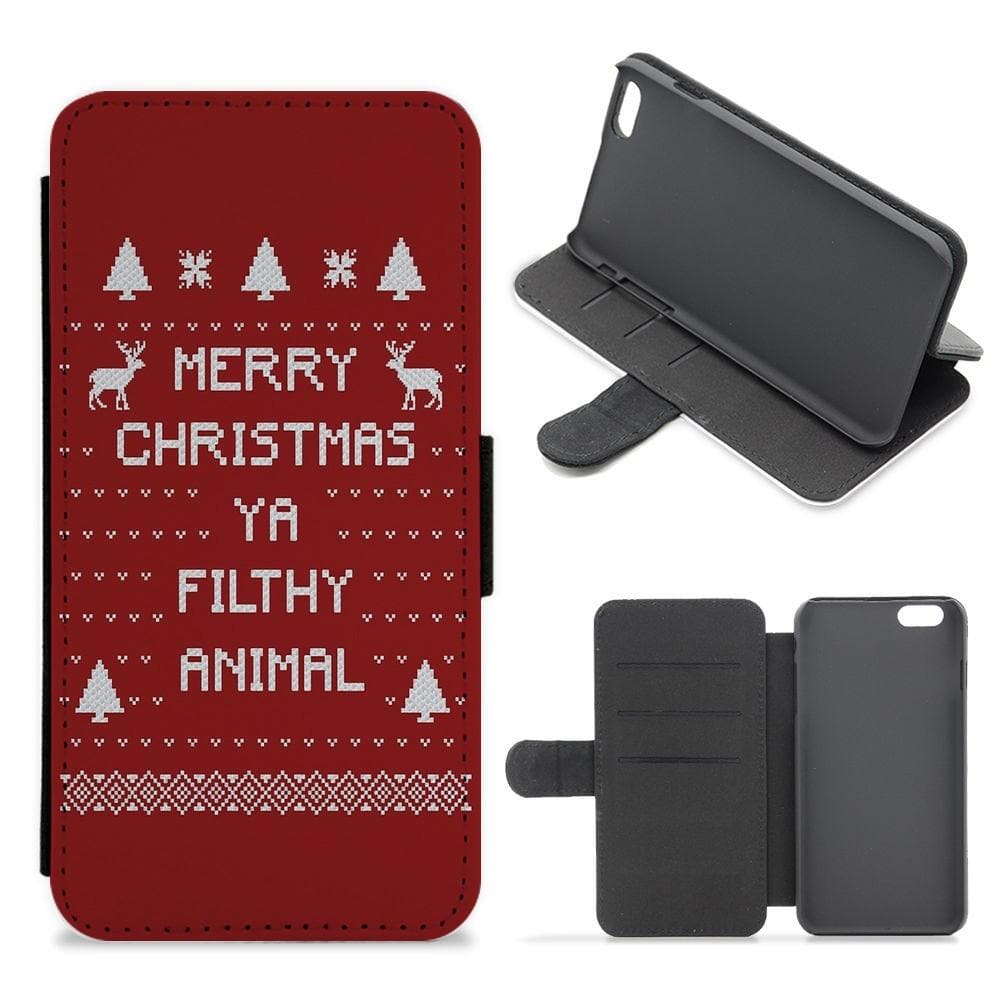 Merry Christmas Ya Filthy Animal Flip / Wallet Phone Case - Fun Cases