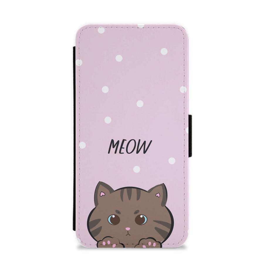 Meow Purple - Cats Flip / Wallet Phone Case