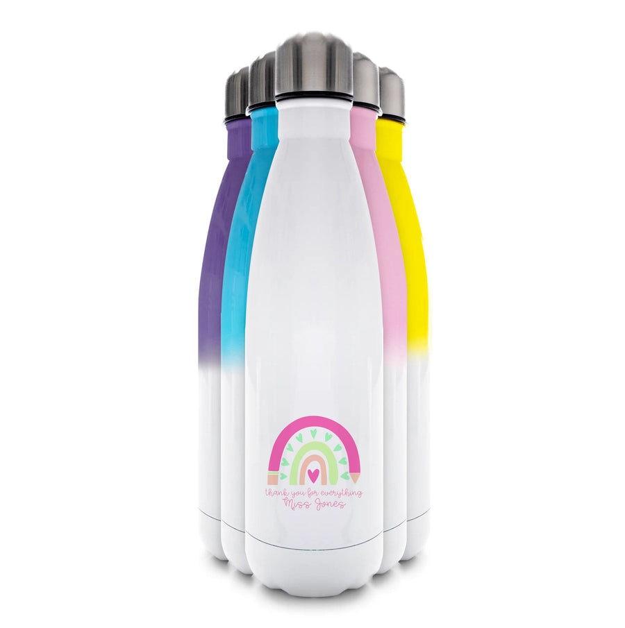 Thank You For Everything - Personalised Teachers Gift Water Bottle