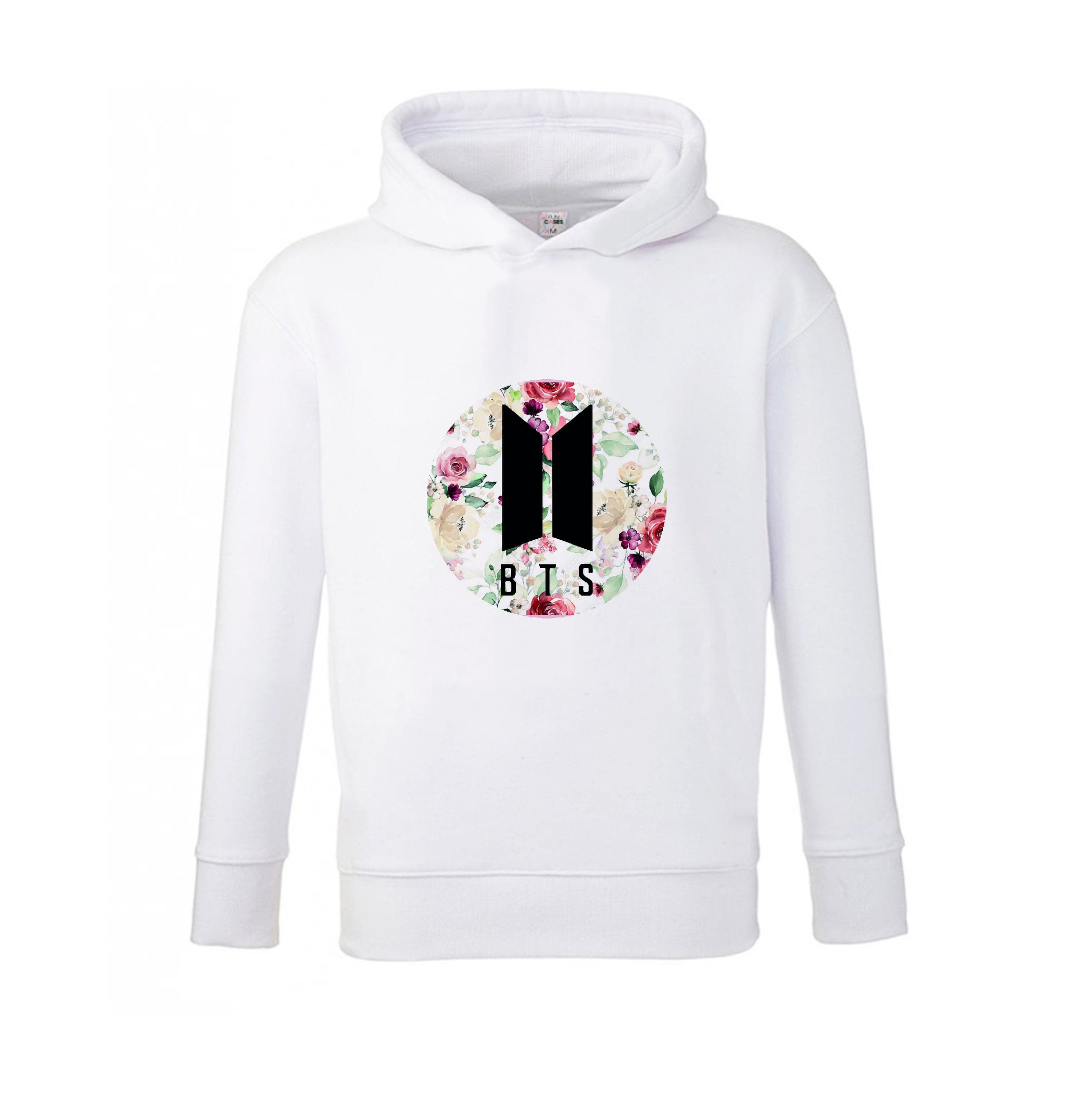 BTS Logo And Flowers - K Pop Kids Hoodie