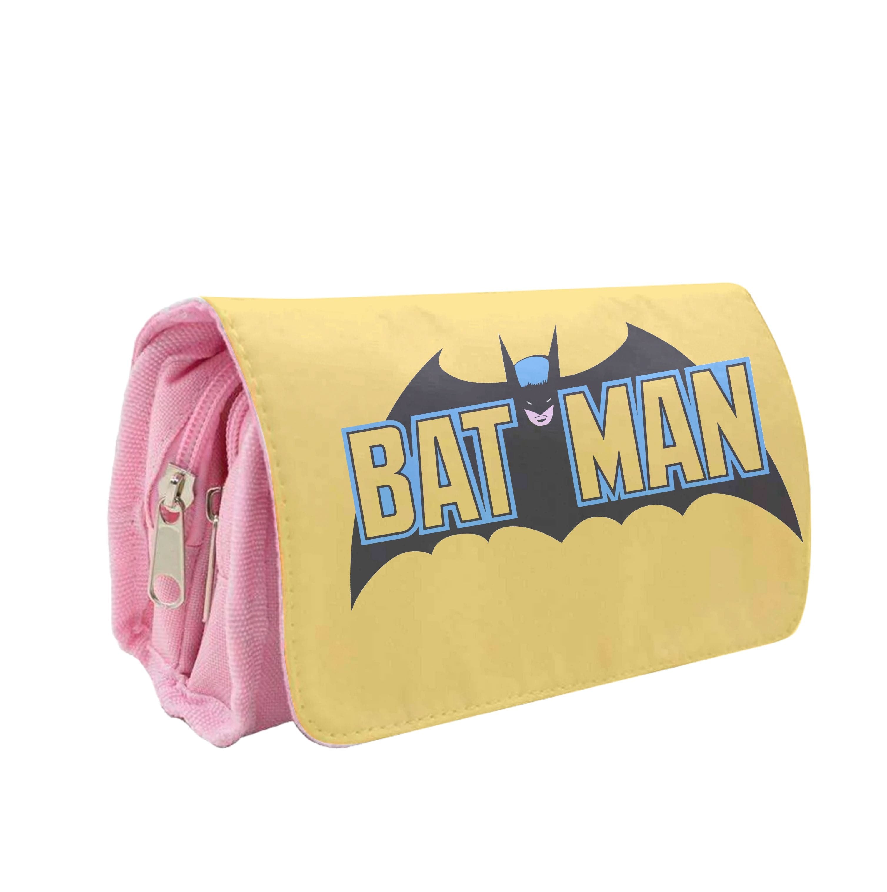 Yellow Bat Superhero Logo Pencil Case