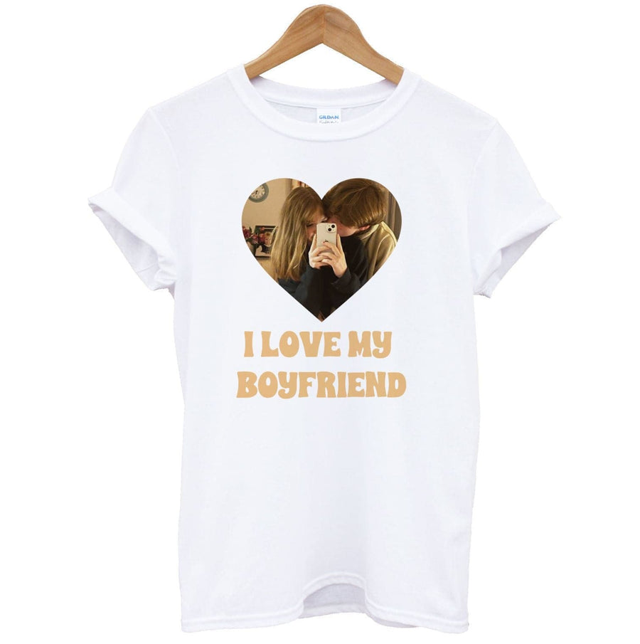I Love My Boyfriend - Personalised Couples T-Shirt