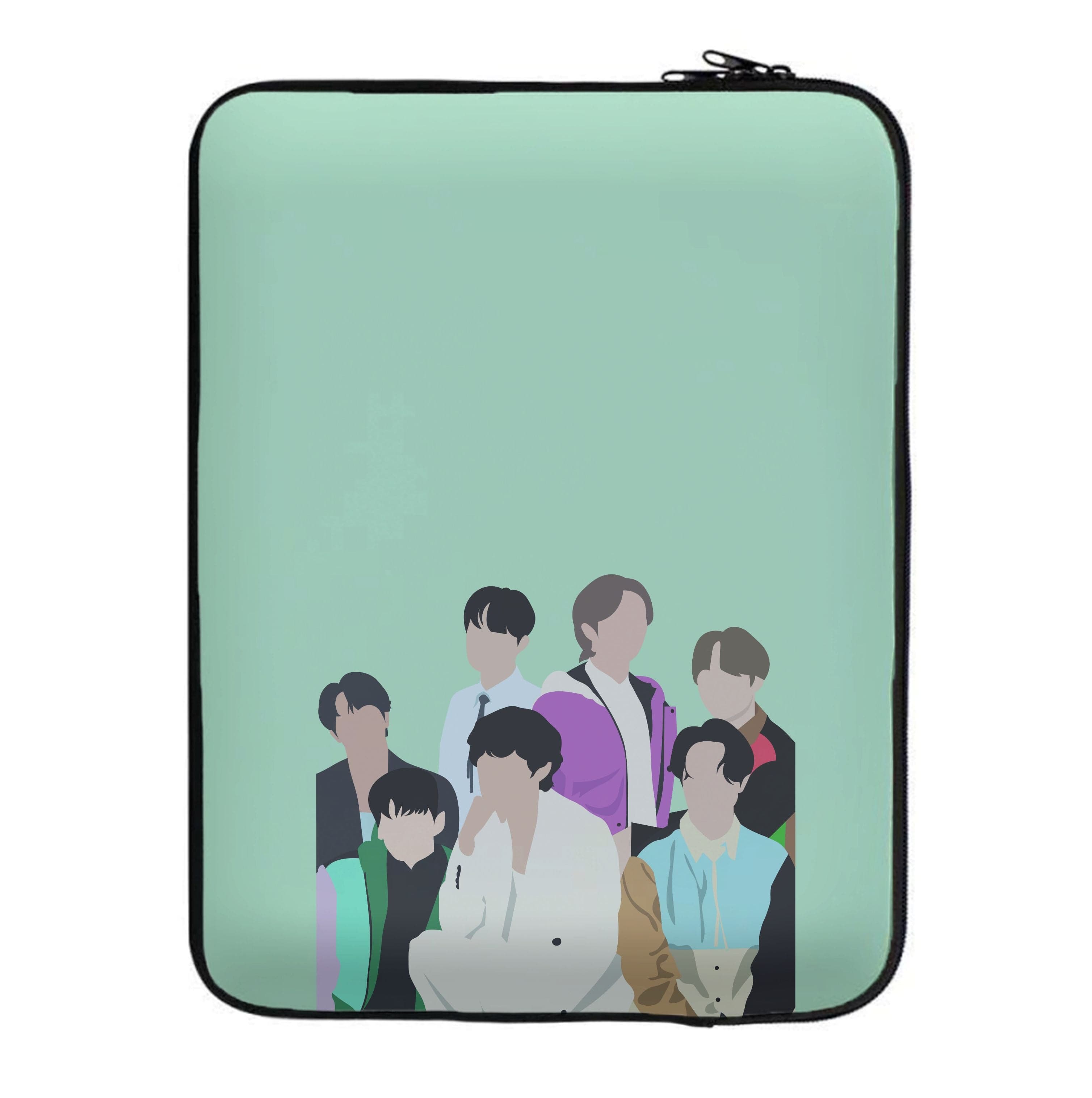 Blue K-Pop Band Members Laptop Sleeve