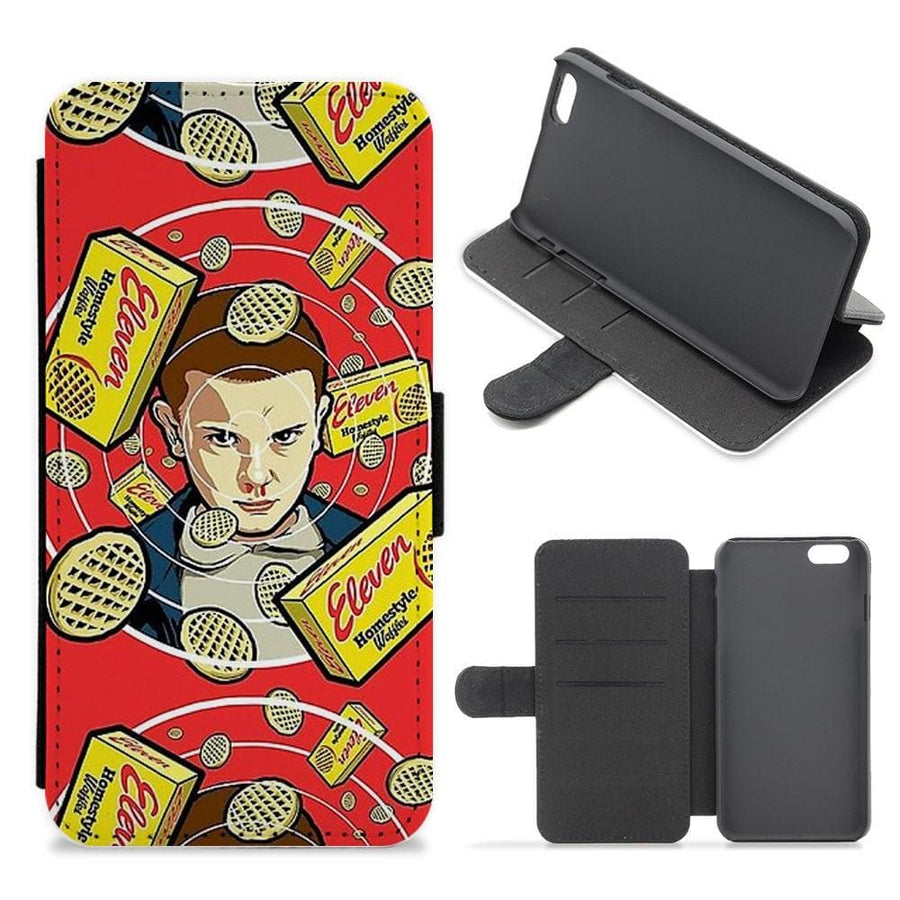 Eleven and Waffles - Stranger Things Flip / Wallet Phone Case - Fun Cases