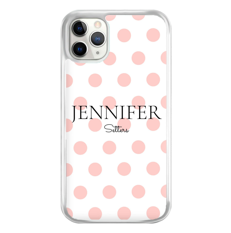 Pink Polka Dot Personalised Phone Case