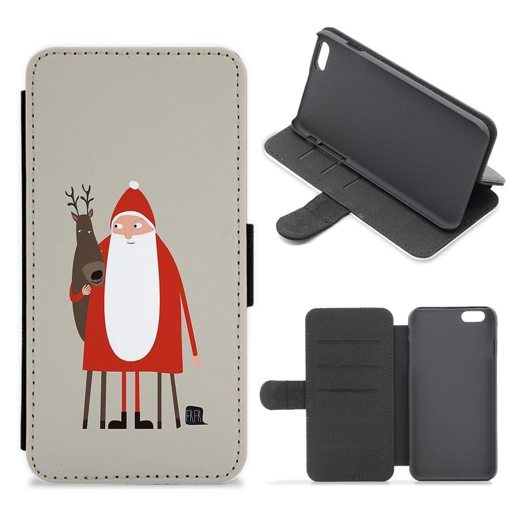 Santa and Rudolph Flip / Wallet Phone Case - Fun Cases